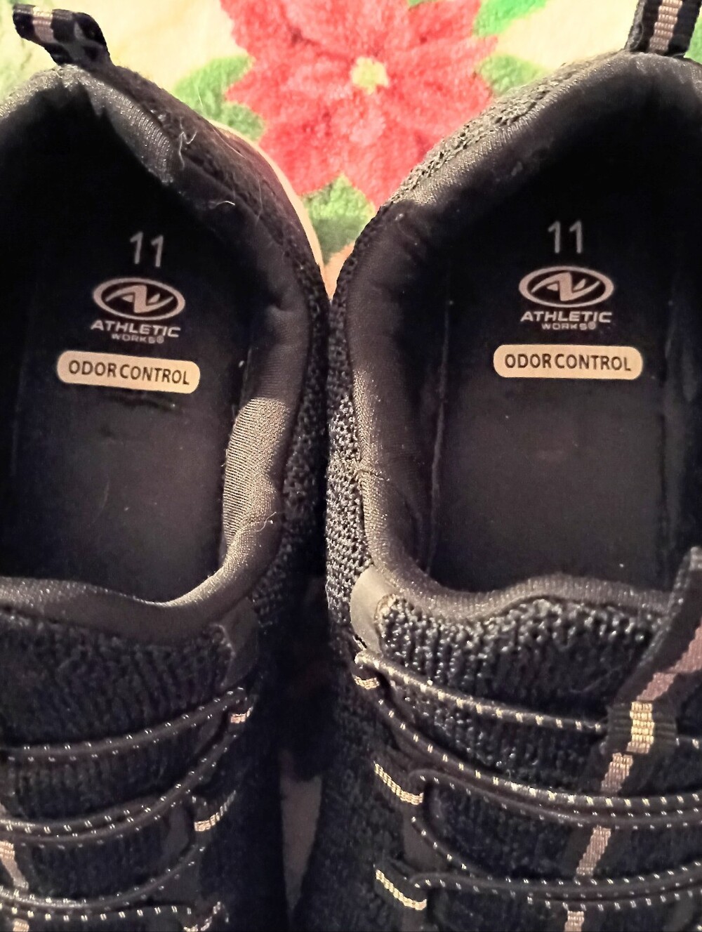 Athletic Works Black Knit Slip-On Sneakers